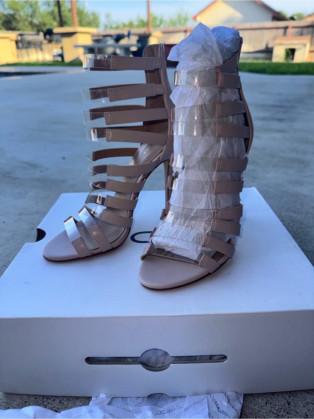 Aldo Cream Multi-Strap Gladiator Heels